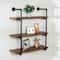 Honey Can Do 34.5" Black Three-Tier Industrial Wall Shelf